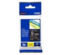 Brother TZE-325 Ruban Laminé largeur 9 mm Blanc sur Noir 8m - TZE325