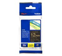 Brother TZE-334 Ruban Laminé largeur 12mm or sur Noir 8m - TZE334