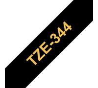 TZe-344 - Adhésif standard - or sur noir - rouleau (1,8 cm x 8 m) 1 cassette(s) ruban laminé - pour Brother PT-D600; P-Touch PT-1880, D450, D800,