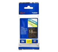 Brother TZE-344 Ruban Laminé largeur 18 mm Or sur Noir 8m - TZE344