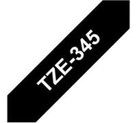 Brother TZe-345 - Adhésif standard - blanc sur noir - rouleau (1,8 cm x 8 m) 1 cassette(s) ruban laminé - pour Brother PT-D600; P-Touch PT-18, 3600, 9800, D450, D800, E500, E550, H101, H500, P750, P90