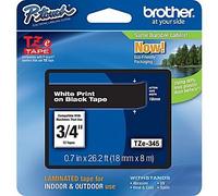 Brother TZe-345 Ruban adhésif blanc sur noir 18 mm x 8 m