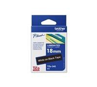 Brother TZe-345 - (18 mm) - Blanc sur noir - Ruban