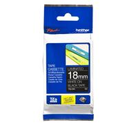 Brother TZE-345 Ruban Laminé largeur 18 mm Blanc sur Noir 8m Brother - TZE345