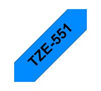 Brother TZe-551 Cassette Ruban TZ 24mm Noir sur Bleu Laminé 8m, Type TZ, Pays d'origine Philippines, pour Étiqueteuse P-touch