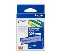 Brother Ruban original laminé TZe-551 Noir sur fond bleu 24 mm 8 m