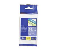 Brother TZe-555 - (24 mm x 24 mm) - Blanc sur bleu - Ruban