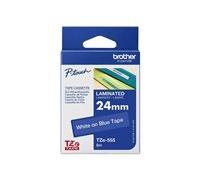 Brother TZe-555 - (24 mm) - Blanc sur bleu - Ruban