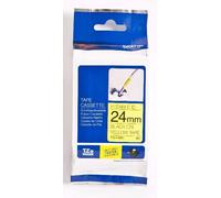 Brother TZE-651 Ruban Fléxible largeur 24 mm Noir sur Jaune 8m - TZEFX651