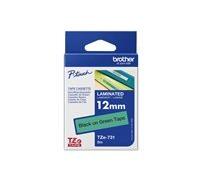 Brother TZe-731 - (12 mm) - Noir sur vert - Ruban