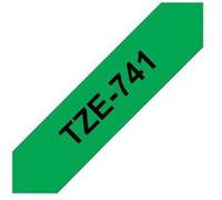 Brother TZe-741 - Adhésif standard - noir sur vert - rouleau (1,8 cm x 8 m) 1 cassette(s) ruban laminé - pour Brother PT-D600; P-Touch PT-18, 3600, 750, D450, D800, E500, E550, H101, H500, P750, P900