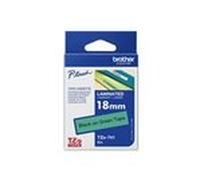 Brother TZe-741 - (18 mm) - Noir sur vert - Ruban