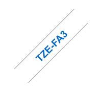 Brother TZe-FA3 - (12 mm) - Bleu sur blanc - Ruban