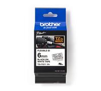 Brother TZe-FX211 | Ruban original Laminé flexible | 6 mm | Noir sur fond Blanc | 8M