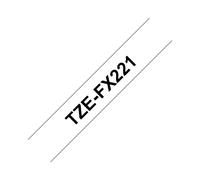 Brother TZe-FX221 Ruban Étiquette Noir sur Blanc 9mm x 8m Laminé Flexible Adhésif Spécial Câbles Transfert Thermique Compatible P-touch