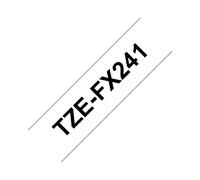 Brother TZe-FX241 Ruban Etiquette 18mm Noir sur Blanc TZ, Adhésif Spécial Câbles, 8m, Transfert Thermique, Compatible Etiqueteuses P-touch