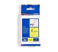 Brother Ruban flexible TZE-fx611 largeur 6 mm Noir sur Jaune 8 m