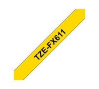 Ruban d'étiquetage flexible Brother TZe-FX, TZ-FX TZe-FX611 Couleur de ruban: jaune Couleur de police:noir 6 mm 8 m