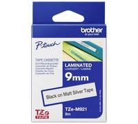 Brother Ruban d'étiquetage TZe-M921 - Noir sur argent mat 9 mm x 8 m