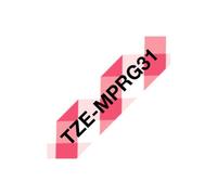 Brother TZe-MPRG31 Cartouche de ruban - laminé, 12 mm x 4 m, noir sur quadrillage rouge
