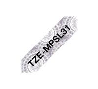 Brother Ruban d'étiquetage TZe-MPSL31 – Blanc (motif dentelle argentée)