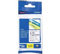 Brother TZe-MQE31 | Ruban original Laminé Pastel | 12 mm | Noir sur Rose | 4M