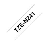 Brother TZE-N241 Cassette Ruban Étiquette TZ Non Laminé 18mm x 8m Noir/Blanc. Type Bande TZ. Dimensions: 22 x 68 x 90 mm. Pour Étiqueteuses Brother.