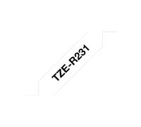 Brother TZe-R231 Ruban Étiquette Noir sur Blanc 12mm x 4m TZe Transfert Thermique Compatible PT-1000, PT-D210VP, PT-P750W etc.