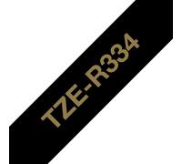 Brother Ruban encreur TZe-R334 doré sur noir Largeur 12 mm Longueur 4 m