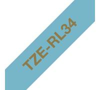 Brother Ruban TZe-RL34 Satin or sur bleu clair 1,2 cm x 4 m - 1 cassette
