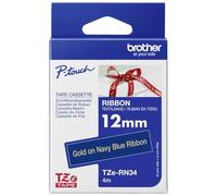 Brother Ruban d'étiquetage textile non laminé TZe-RN34 Or sur bleu marine 12 mm 4 m