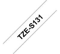 Brother TZe-S131 - Adhésif extra fort - noir sur transparent - Rouleau (1,2 cm x 8 m) 1 cassette(s) ruban laminé - pour Brother PT-D210, D600, H110; P-Touch PT-1005, D200, D450, D800, E550, H110, P300