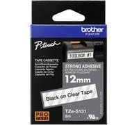 Brother TZe-S131 Ruban détiquetage à adhérence extra-forte Couleur de ruban: transparent Couleur de police: noir 12 mm 8 m