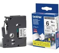 Brother - TZe-S211 blanc / noir (6mm, lamin., extrême adhérence)