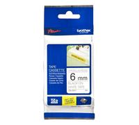 Brother TZE-S211 Ruban Laminé largeur 6mm Noir sur Blanc 8m - TZES211