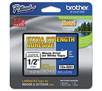 Brother TZe-S231 - Cassette à Ruban Original Laminé Adhésif Puissant - 12 mm - Noir sur Fond Blanc - 8M
