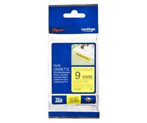 Brother TZE-S621 Ruban Laminé largeur 9mm Noir sur Jaune 8m - TZES621