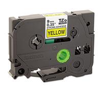 Brother Ruban laminé TZe-S621 – Noir sur jaune – 9 mm x 8 m – Adhésif extra fort – 1 cassette
