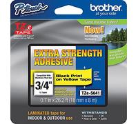 Brother TZe-S641 | Ruban original Laminé adhésif puissant | 18 mm | Noir sur fond Jaune | 8M
