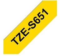 Brother TZe-S651 - Adhésif extra fort - noir sur jaune - Rouleau (2,4 cm x 8 m) 1 cassette(s) ruban laminé - pour Brother PT-D600; P-Touch PT-2430, 3600, 7600, 9800, D800, E500, E550, H500, P750, P900