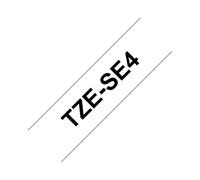 Brother TZE-SE4 Ruban Sécurité Noir/Blanc 18mm x 8m TZ Laminé Inviolable - Motif Damier - Pour Étiqueteuses P-Touch