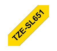 Brother TZe-SL651 Ruban d'étiquettes auto-laminé 24mm Noir sur Or pour câbles CAT5e/CAT6/CAT6A (diam. 3.0-6.6mm), Longueur 8m, compatible P-touch