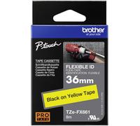 Brother Ruban d'étiquetage flexible TZe-FX661 Noir sur jaune 36 mm x 8 m