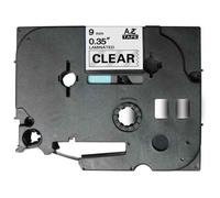 Brother TZe121 Ruban adhésif laminé générique - Texte noir sur fond transparent - Largeur 9 mm x 8 mètres