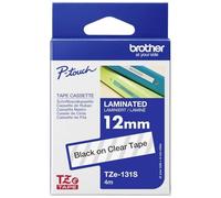 Original Brother TZE131S P-Touch Ruban noir sur transparent laminé 12mm x 4m
