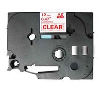 Brother TZe132 Ruban adhésif laminé générique - Texte rouge sur fond transparent - Largeur 12 mm x 8 mètres