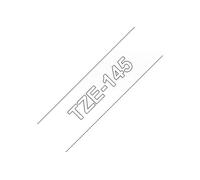 Brother TZe145 Ruban adhésif laminé générique - Texte blanc sur fond transparent - Largeur 18 mm x 8 mètres