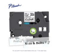 Brother TZe151~1" Impression noire sur ruban d'étiquettes transparent.Chacun : 24 mm x 8 m