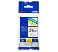 Brother TZE151 TZe-151 Cartouche de ruban - laminé, 24 mm x 8 m, noir sur incolore