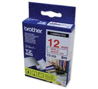 Brother® TZE232 TZe-232 Cartouche de ruban - laminé, 12 mm x 8 m, rouge sur blanc